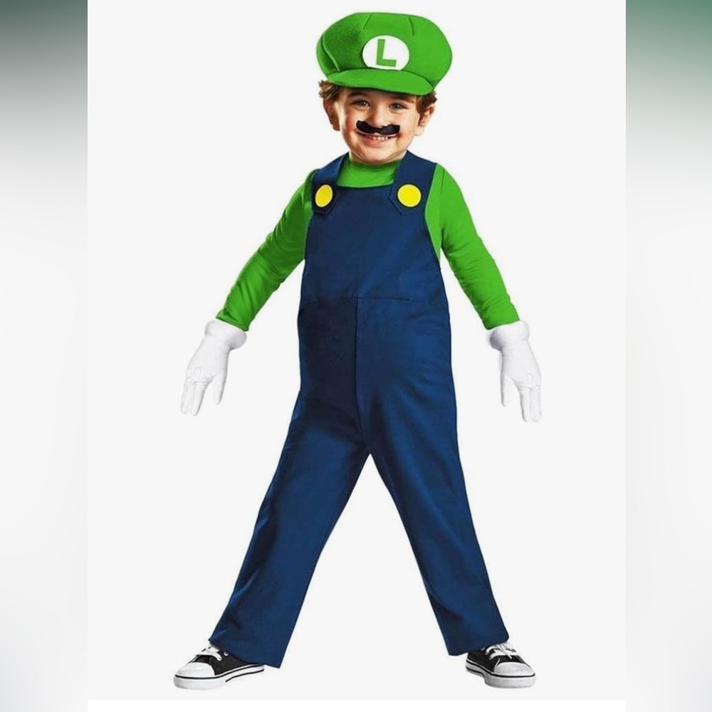 Disguise Nintendo Super Mario Brothers Luigi Boys Toddler Costume size 3T-4T